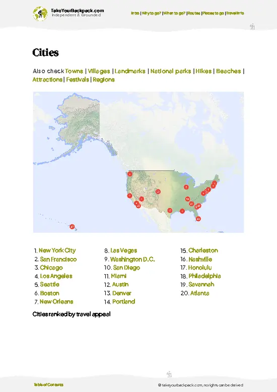 example page 6 from our offline Travel Guide for United States